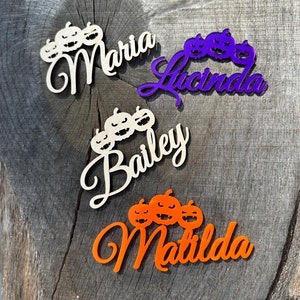 Place cards with pumpkins, Wedding place cards, Custom laser-cut names, Laser cut names, Name tags, Party, Decoration, Gift, halloween