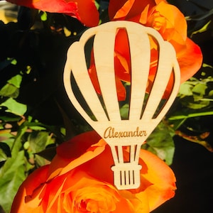 Segnaposto a forma di mongolfiera, segnaposto da tavolo a forma di palloncino, segnaposto per matrimonio, nomi personalizzati tagliati al laser, festa, volare nel cielo, la nuvola, segnaposto, volare