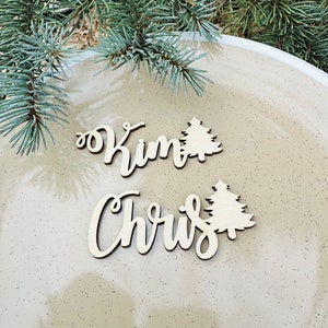 Place cards with christmas tree, Wedding place cards, Custom laser-cut names, Name tags, Party, Decoration, Gift, christmas, xmas, tree