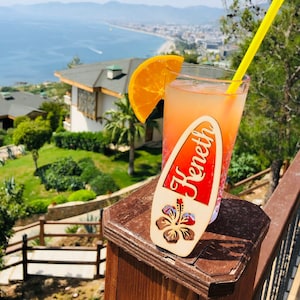 Segnaposto tavola da surf, spiaggia, segnaposto personalizzati, festa, celebrazione, estate, sabbia, regalo, tramonto, estate, decorazioni per matrimoni alle Hawaii, oceano