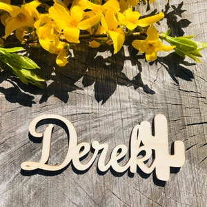 Tischkarten mit Kaktus, Laser geschnittene Tischkarten, Laser geschnittene Namen, Party, Dekoration, Hawaii Hochzeit Decor, Palmen, Wüste, Gnu, Savanne