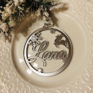 Deer Christmas baubles / bubbles, christmas tree ornaments, tree baubles, christmas, snowflakes, xmas, place cards, decor, name