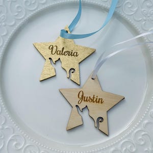Cat place cards, custom place cards, engraved animal place cards,gift,pet,party,celebration,engraving,cat,decoration,Star,winter,Christmas