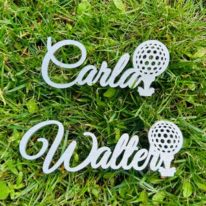 Segnaposto da golf, palla, tee da golf, mazza e palla, nomi tagliati al laser, sabbia, targhette con i nomi, festa, decorazione, decorazione per tavoli da matrimonio, campo da golf,
