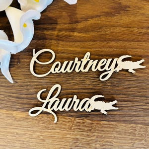 Cartões de lugar de animais crocodilo, lago, rio, oceano, celebração, decoração, zoológico, cartões de lugar personalizados, jacaré, safári, África, réptil, Ásia