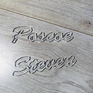 Marque-places, Marque-places de mariage, Prénoms personnalisés découpés au laser, Prénoms en bois découpés au laser, Plaques nominatives, Fête, Décoration, Cadeau, Plaques de dressage