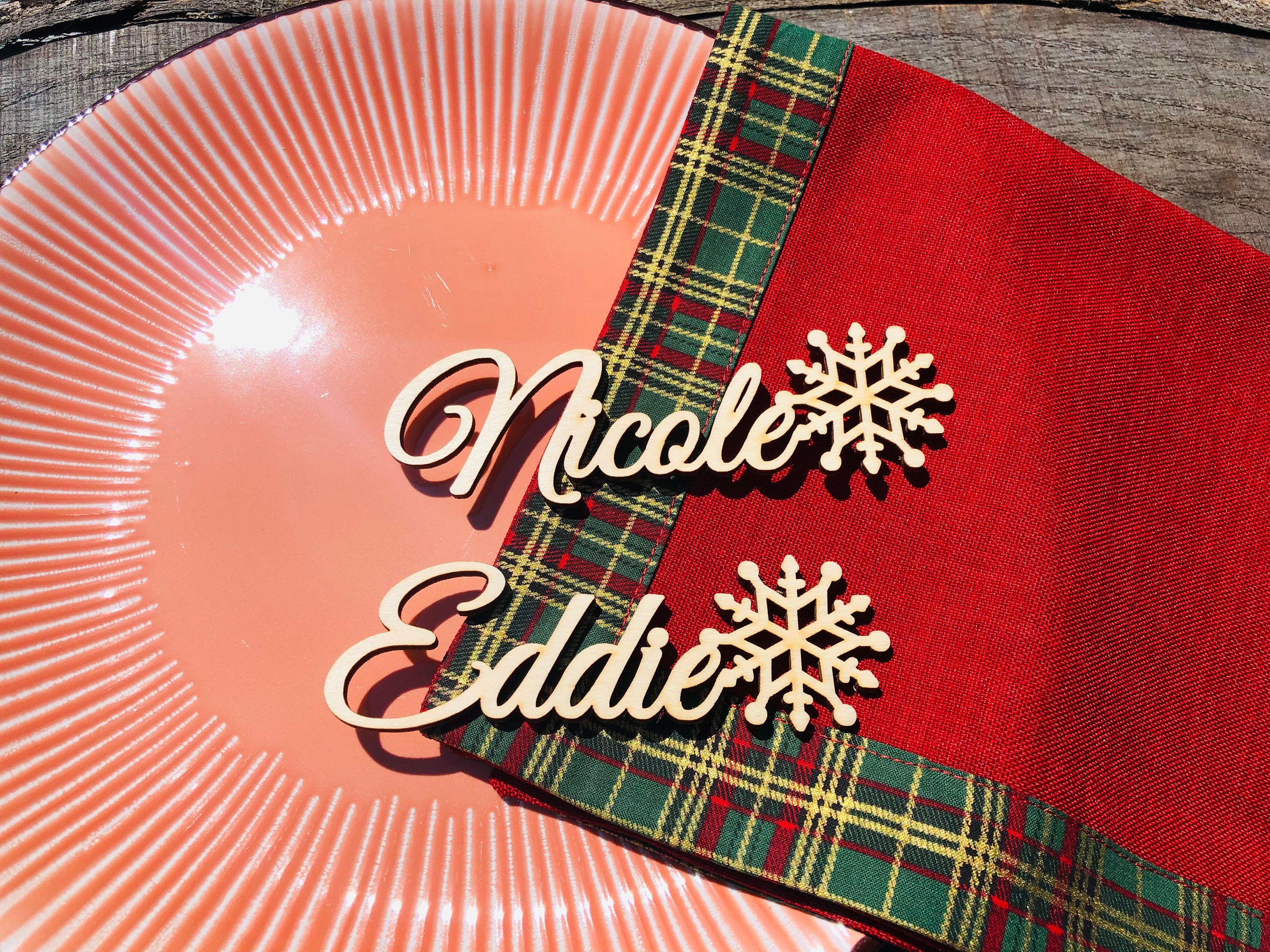 20 Stück Schneeflocken Platzkarten Mit Glitzer - Weihnachts Tischdekoration