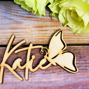 Schmetterling Tischkarten, Laser geschnittene Tischkarten, Laser geschnittene Namen, Namensschilder, Hochzeit, Dekoration, Geschenk, Sommer