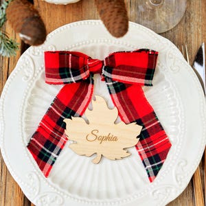 Marque-place avec feuille gravée, cadeau de mariage, automne