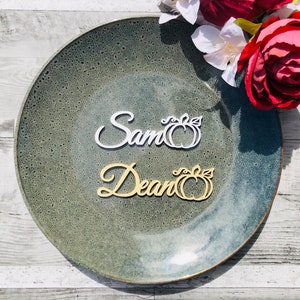 Place cards with pumpkin,Wedding place cards,Custom laser-cut names,Thanksgiving place cards,Name tags,signs,nature,forest,halloween