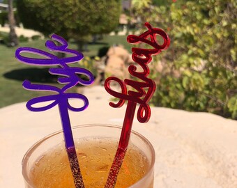 Personalised Drinks Stirrer, Wedding, Custom swizzle sticks, Birthday decor, Custom drink stirrer, Cocktail bar accessories