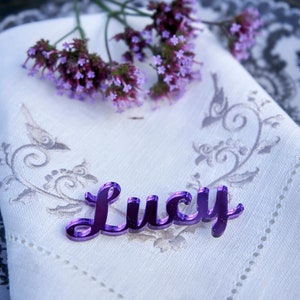 Marque-places, Marque-places de mariage, Prénoms personnalisés découpés au laser, Prénoms en bois découpés au laser, Plaques nominatives, Fête, Décoration, Cadeau, Plaques de dressage