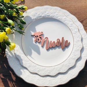 Place cards with dinosaur, Triceratops place cards, Custom names, laser cut names, Name tags, Party, Decoration,Gift, reptile, kids table