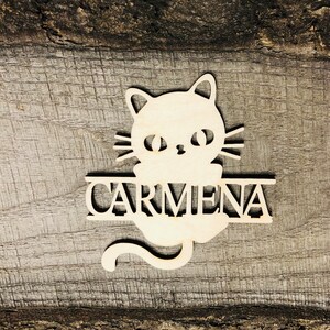 Cat place cards,custom place cards,custom name place card, gift, pet,party, celebration, engraving, decoration, easter,Un gatto, kitten, cat