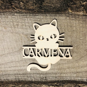 Segnaposto gatto, segnaposto personalizzati, segnaposto con nome personalizzato, regalo, animale domestico, festa, celebrazione, incisione, decorazione, pasqua, Un gatto, gattino, gatto
