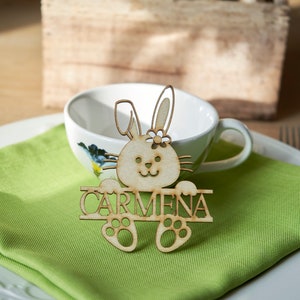 Bunny place cards, custom place cards,custom name place card, gift, pet, party, celebration, engraving, rabbit, bunny, decoration, easter image 5