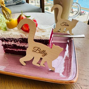 Segnaposto a forma di lemure, segnaposto a forma di animale inciso, animale domestico, celebrazione, incisione, decorazione, safari, Africa, segnaposto a forma di giungla, scimmia, leone