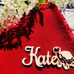 Segnaposto con tartaruga, Segnaposto per matrimonio, Nomi personalizzati tagliati al laser, Nomi tagliati al laser in legno, Targhette per nome, Festa, Decorazione, Regalo, Spiaggia, Oceano