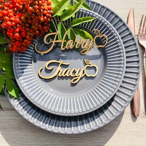 Segnaposto mela, fortunato, segnaposto matrimonio, personalizzato, nomi in legno, festa, decorazione, regalo, scuola, insegnante, sano, frutta