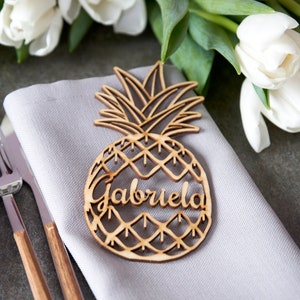 Ananas, segnaposto personalizzati, festa, celebrazione, estate, decorazione, frutta esotica, estate, decorazioni per matrimoni alle Hawaii, ananas, celebrazione