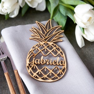 Pineapple,custom place cards,party,celebration,summertime,decoration,exotic fruit,place cards,summer,Hawaii wedding Decor,engravecelebration