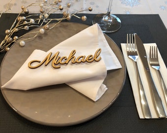 Place cards, Wedding place cards, Custom laser-cut names, Wooden laser cut names, Name tags, Party, Decoration, Gift, Place setting signs