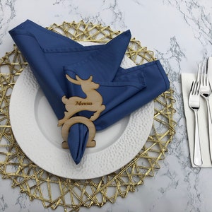 Porta tovaglioli, anello per tovaglioli, decorazione da tavola, inciso, Natale, festa, decorazione, cervo, nome personalizzato