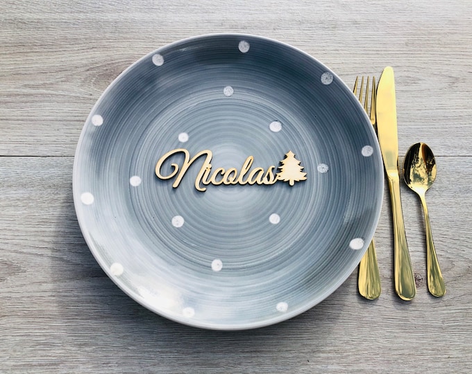Place cards with christmas tree, Wedding place cards, Custom laser-cut names, Name tags, Party, Decoration, Gift, christmas, xmas, tree