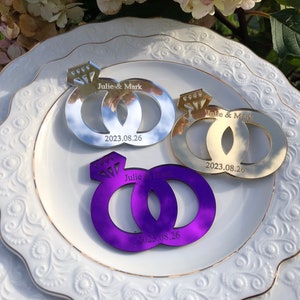 Hochzeitsringe mit Gravur, Ring, Tischkarten, Valentinstag, Hochzeitsgelübde, Feier, Jahrestag, Liebe, Save the Date, Jungvermählten, Brautjungfer