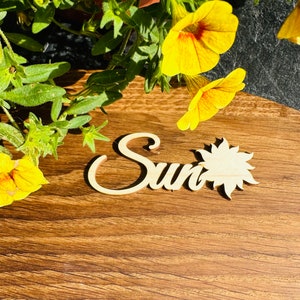 Coloque cartões com sol, planeta, cartões de casamento, nomes personalizados cortados a laser, madeira, festa, decoração, céu, coelho do sol, raio de sol, sistema solar, galáxia