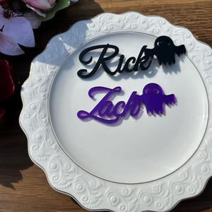 Place cards with ghost, Wedding place cards, Custom laser-cut names, Laser cut names, Name tags, Party, Decoration, Gift, halloween, ghosts