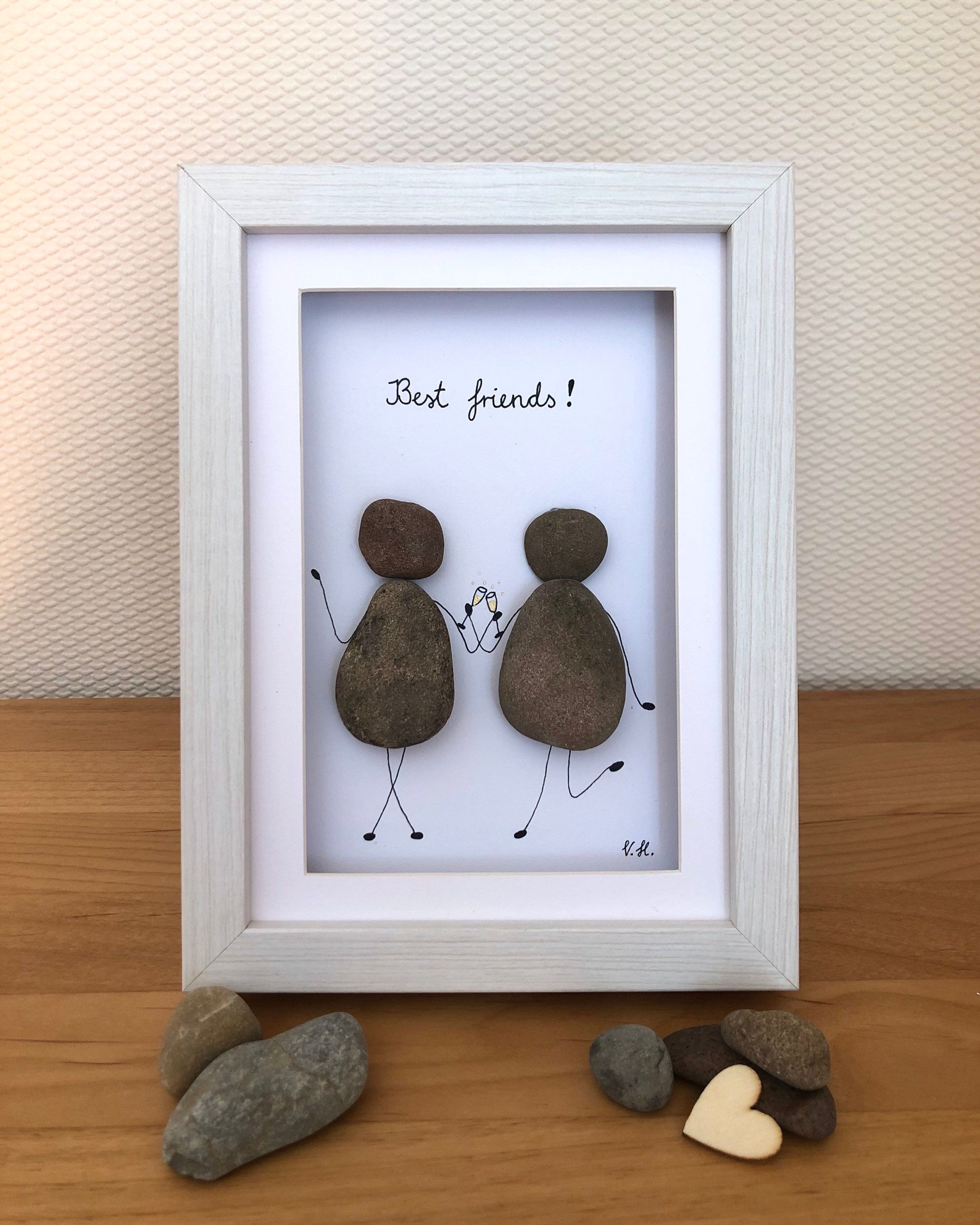 Steinbild Best friends Pebble Art beste Freunde beste Etsy