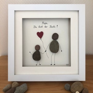 Steinbild „Papa“ Pebble Art, Vatertag, Geburtstag, Liebe, Kind, Geschenk, Bilder, Wanddeko, Kunst, Deko