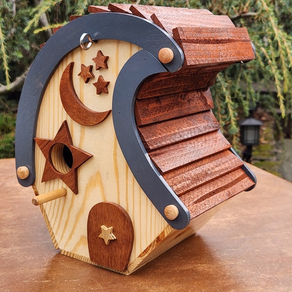 To the Moon and Back Birdhouse - Handcrafted Birdhouse