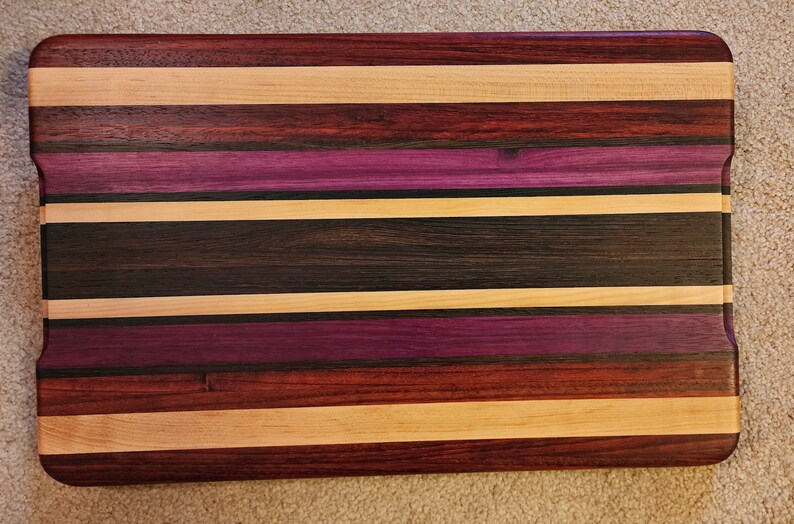 Hardwood Cutting Board Colorrich Padauk Wenge Maple Etsy