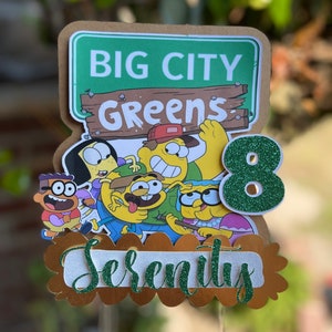 BIG CITY GREEN cake topper