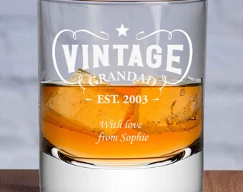 Vintage Personalised Stern Whisky Glass