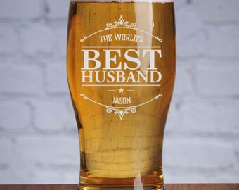 Personalised Pint Tulip Beer Glass - World's Best