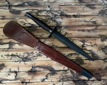Black FS Commando Dagger Carbon Steel - SAS SBS 3rd Pattern