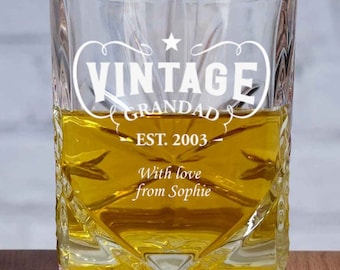 Vintage Personalised Cut Whisky Glass