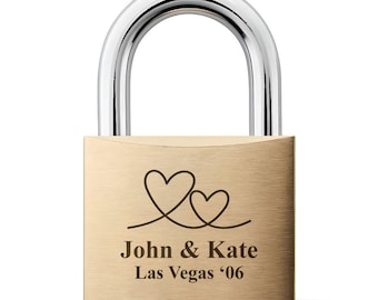 Personalised Engraved Padlock Love Lock - Heart Swirl