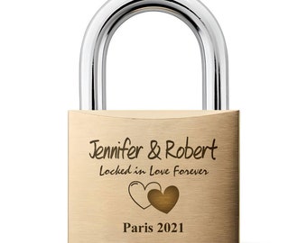 Personalised Engraved Padlock Love Lock - Locked in Love