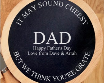 Personalised Father's Day Slate Cheeseboard Gift Set