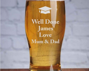 Personalised Graduation Tulip Beer Glass