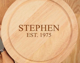 Personalised Luxury Wood Cheeseboard - Name & Est