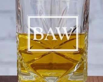 Personalised Monogram Cut Glass Whisky Tumbler