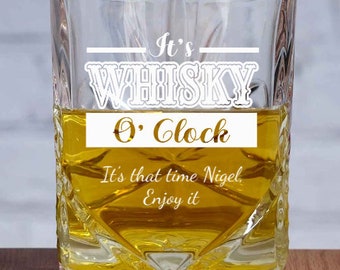 Personalised Whisky O'Clock Cut Glass Whisky Tumbler