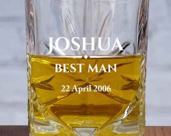 Wedding Party Personalised Cut Glass Whisky Tumbler