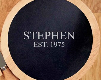 Personalised Luxury Slate Cheeseboard - Name & Est