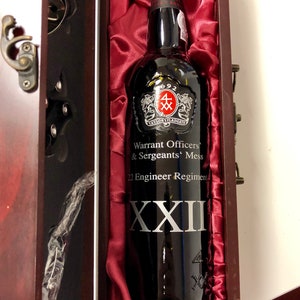 Engraved etched Port Bottle with own text and logo image 3
